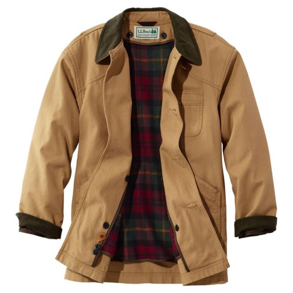 L.L.Bean Men's Original Field Barn Coat w/Wool Liner size large Saddle color